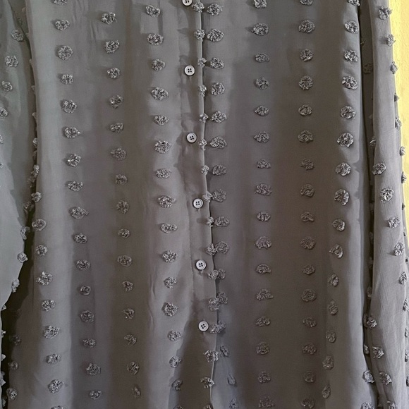 Navy blue Swiss dot blouse long sleeve - Picture 9 of 9